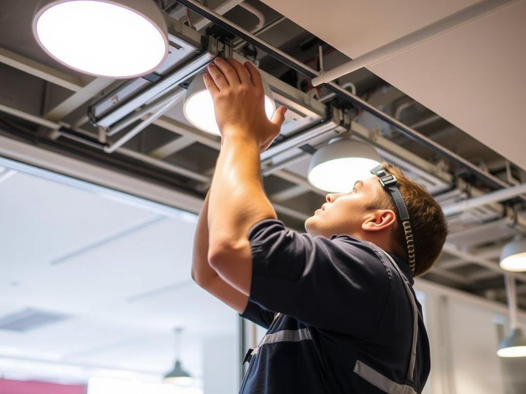 Commercial electrician working in Leyton business premises