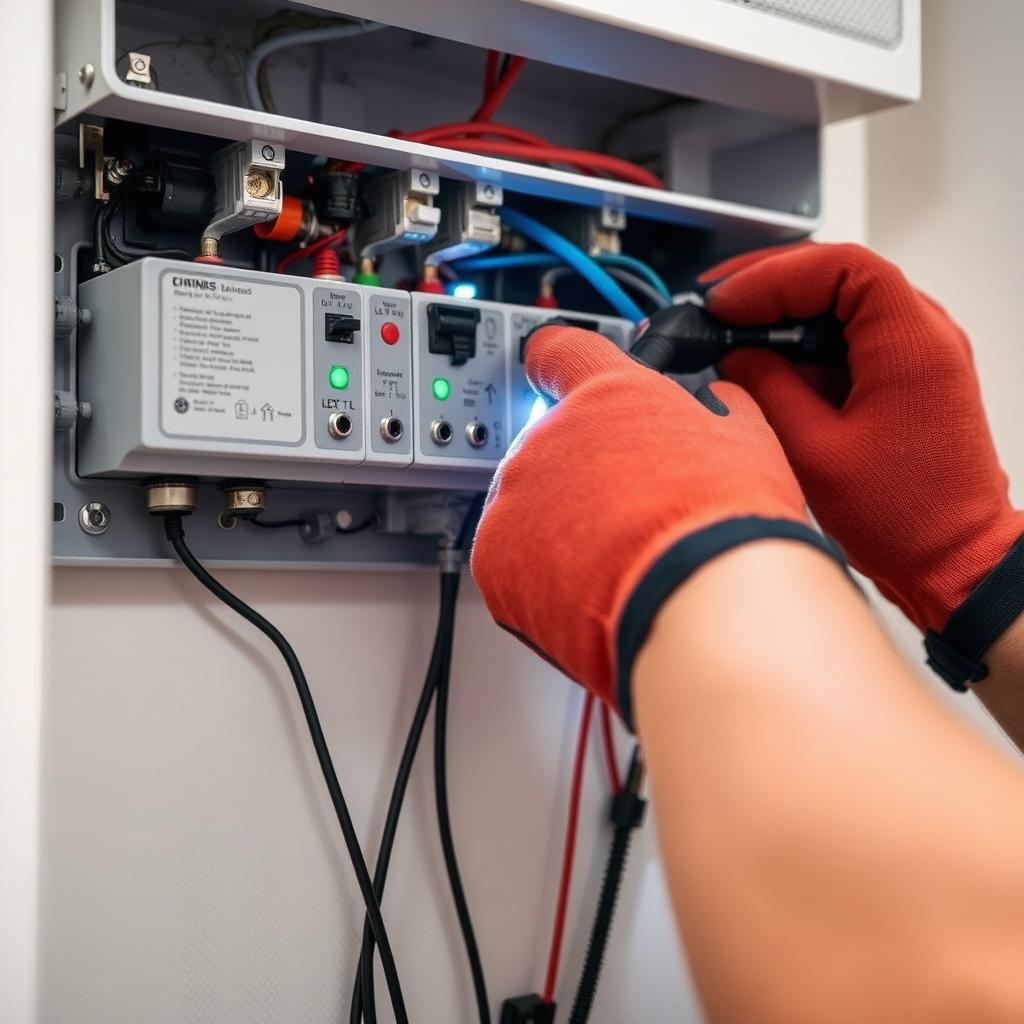 Electrician installing new consumer unit in Chingford home