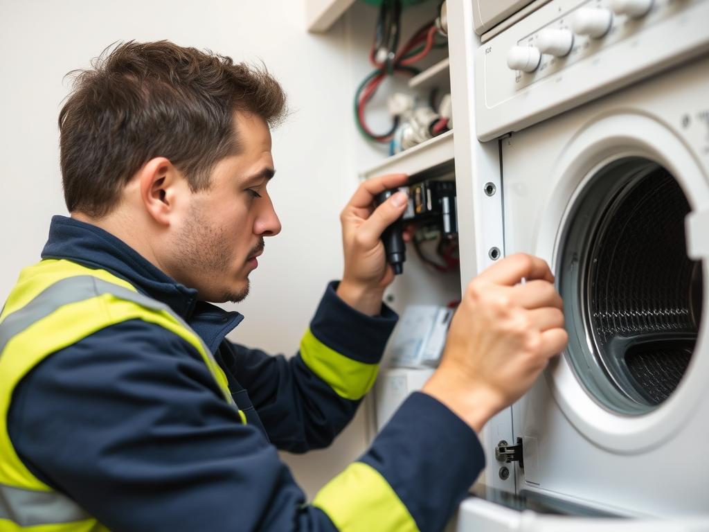 Electrician repairing electrical appliance in Leyton home