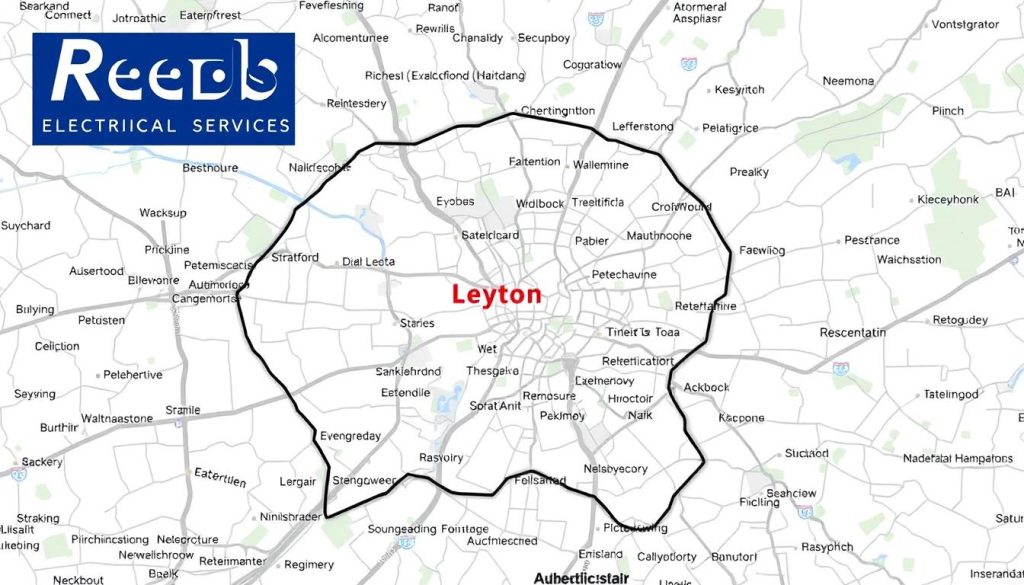 Map of Leyton and surrounding areas served by Reids Electrical Services