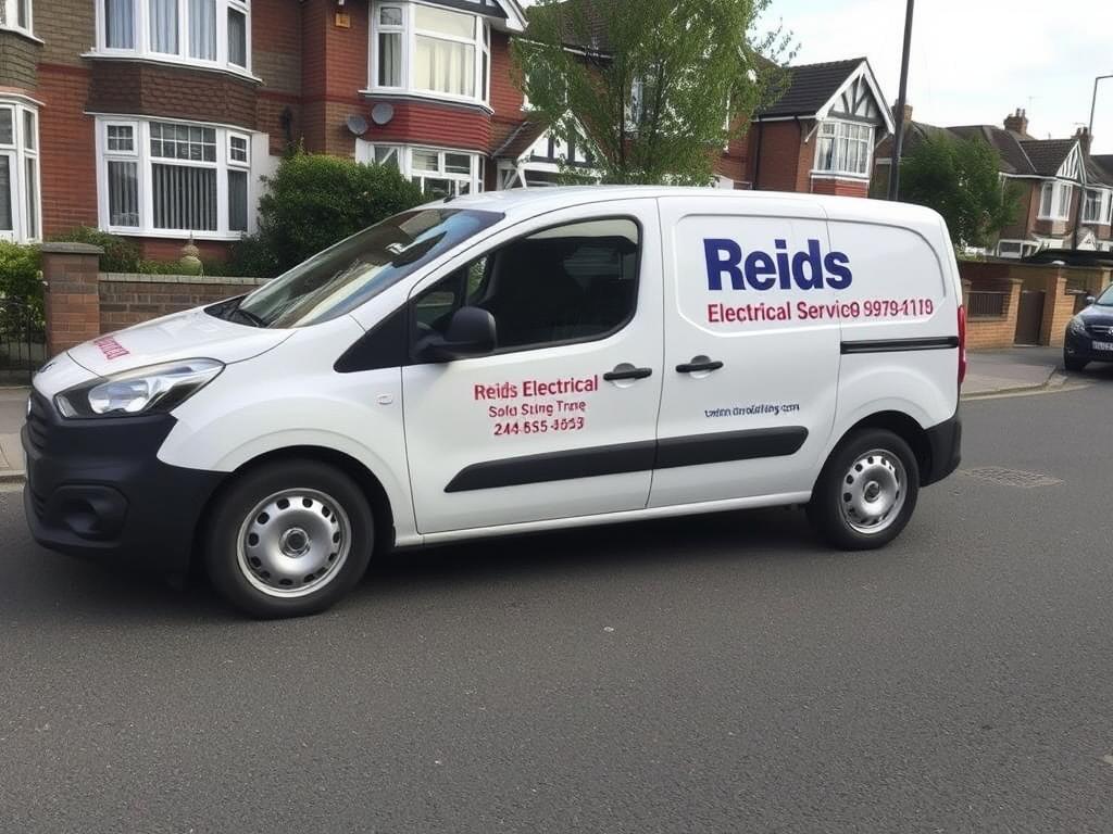 Reids Electrical Services van in Chingford