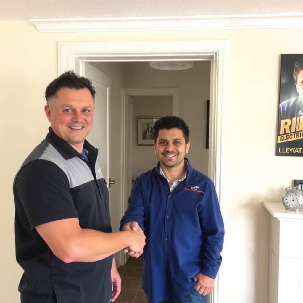 Satisfied customer with Leyton electrician